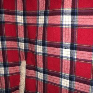 Plaid Vest with fur on inside
